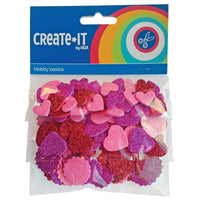 Foam hartjes glitter create it