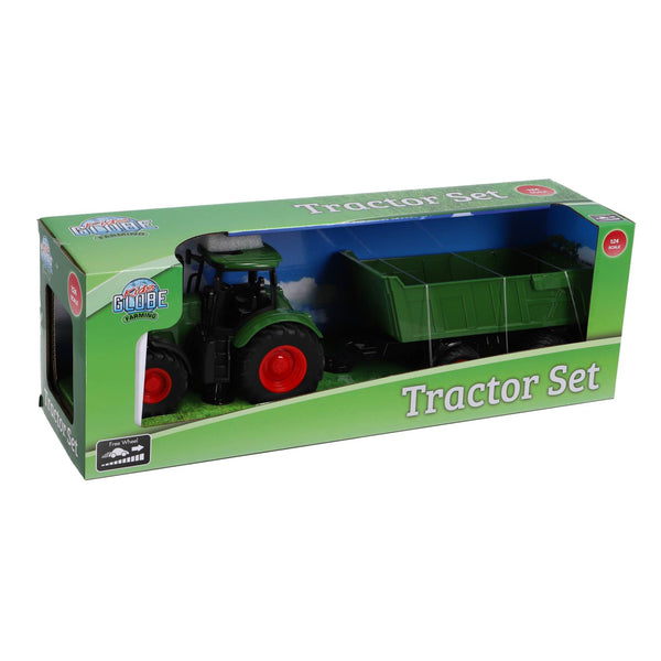 Kids Globe tractor met trailer