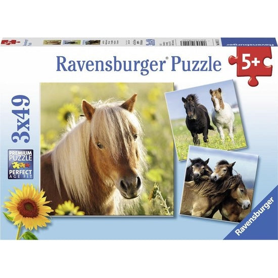 (3x49) Puzzel Schattige ponys