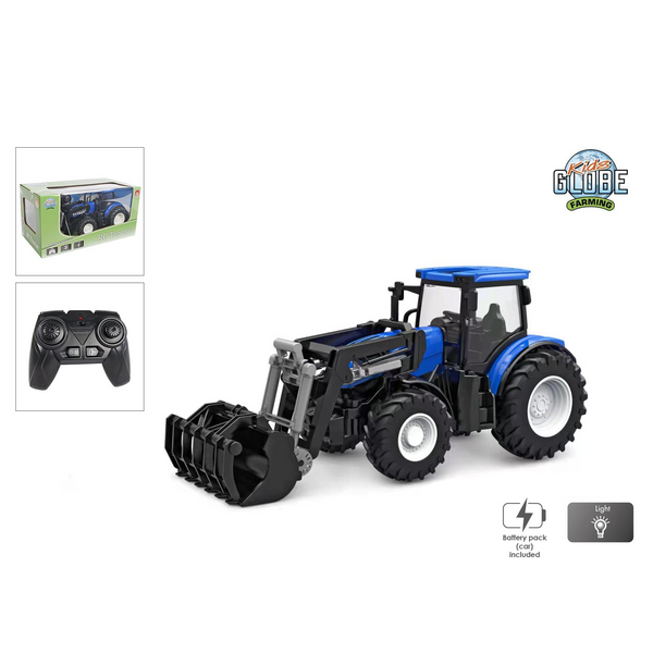 RC tractor 2.4GHZ blauw frontlader