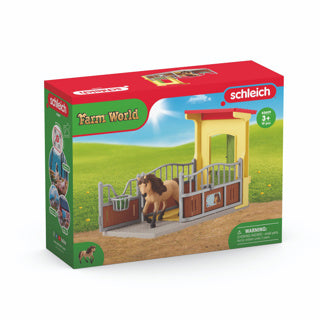 Schleich 42609 ponybox met Ijslandse ponyhengst