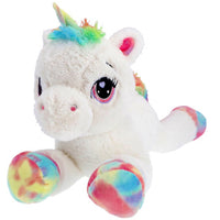 Unicorn pluche Wit Liggend 80 Cm