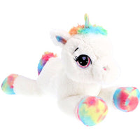 Unicorn pluche Wit Liggend 80 Cm