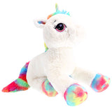 Unicorn pluche Wit Liggend 80 Cm