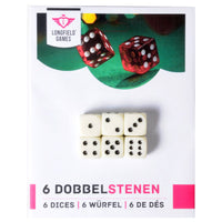 6 dobbelstenen op kaart