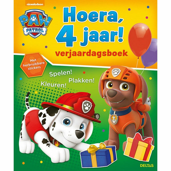 Paw Patrol Hoera, 4 jaar! Verjaardagsboek